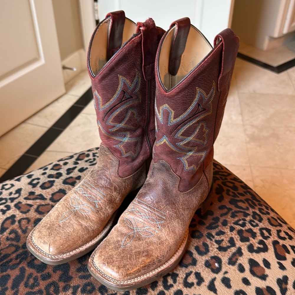 Old west leather boots 4 Youth